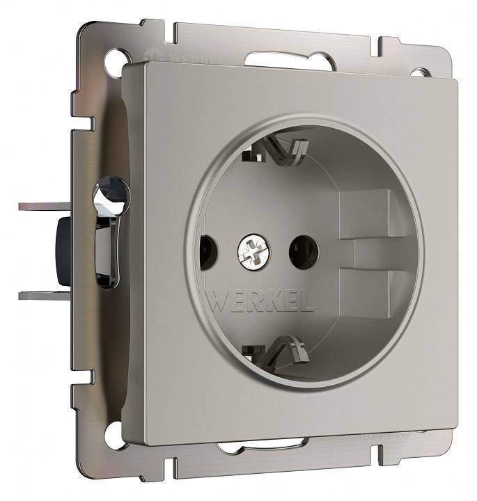 Розетка с заземлением, без рамки Werkel дымчатый W1271004