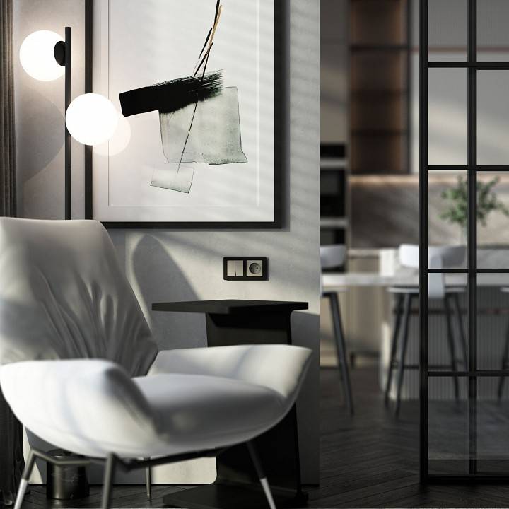 Розетка с заземлением, без рамки Werkel дымчатый W1271004