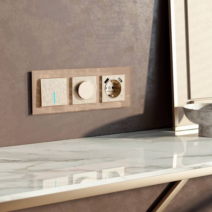 Диммер без рамки Werkel шампань рифленый W1142010