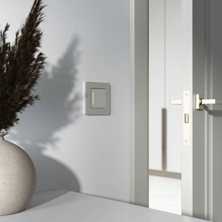 Выключатель одноклавишный с подсветкой без рамки Werkel дымчатый W4513641