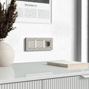 Выключатель двухклавишный с подсветкой без рамки Werkel дымчатый W4523641