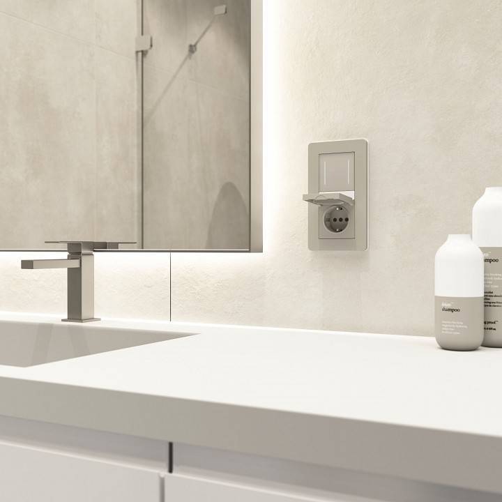 Выключатель двухклавишный с подсветкой без рамки Werkel дымчатый W4523641