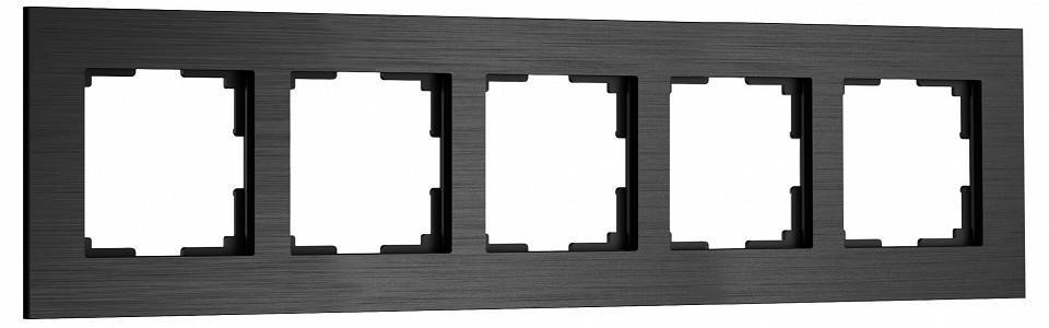Рамка на 5 постов Werkel AluMax черный алюминий W0053508