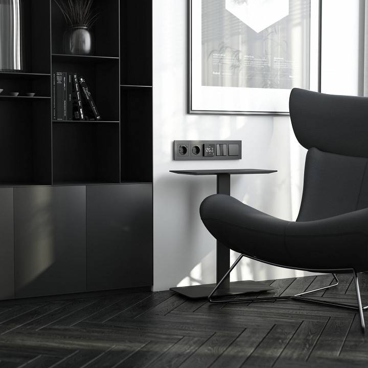 Рамка на 5 постов Werkel AluMax черный алюминий W0053508