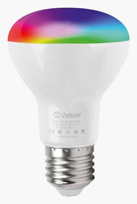 Умная светодиодная лампа Zetton Smart Wi-Fi Bulb E27 8 Вт 6500 K ZTSHLBRGBCWE274RU