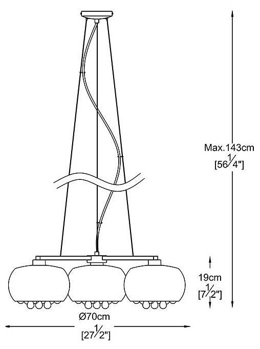 Подвесной светильник Zuma Line Crystal P0076-03R-F4FZ