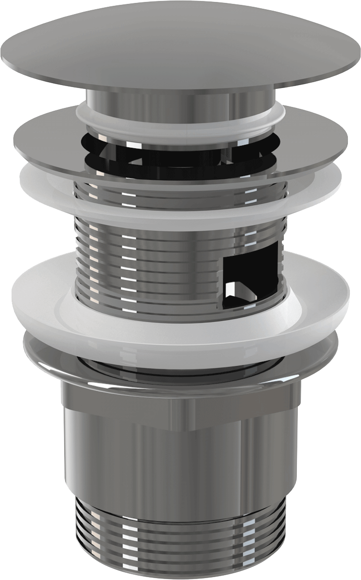 Слив для умывальника Alcaplast A390 click/clack 5/4 цельнометаллический с большой заглушкой A390