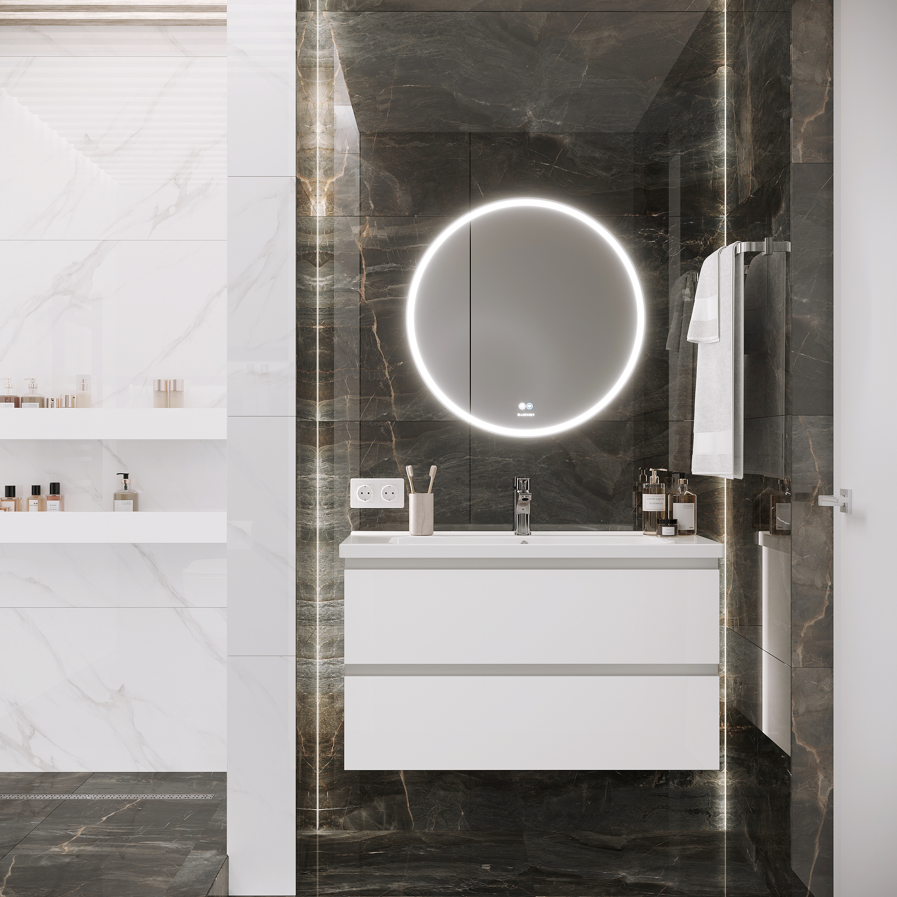 Зеркало круглое Laparet Electra D70 см с подсветкой и антизапотеванием electra. D70