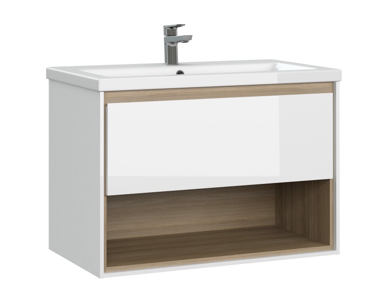 Тумба под раковину подвесная Cersanit LOUNA 80 для раковины COMO 80 белый SP-SZ-LOU-CO80/Wh