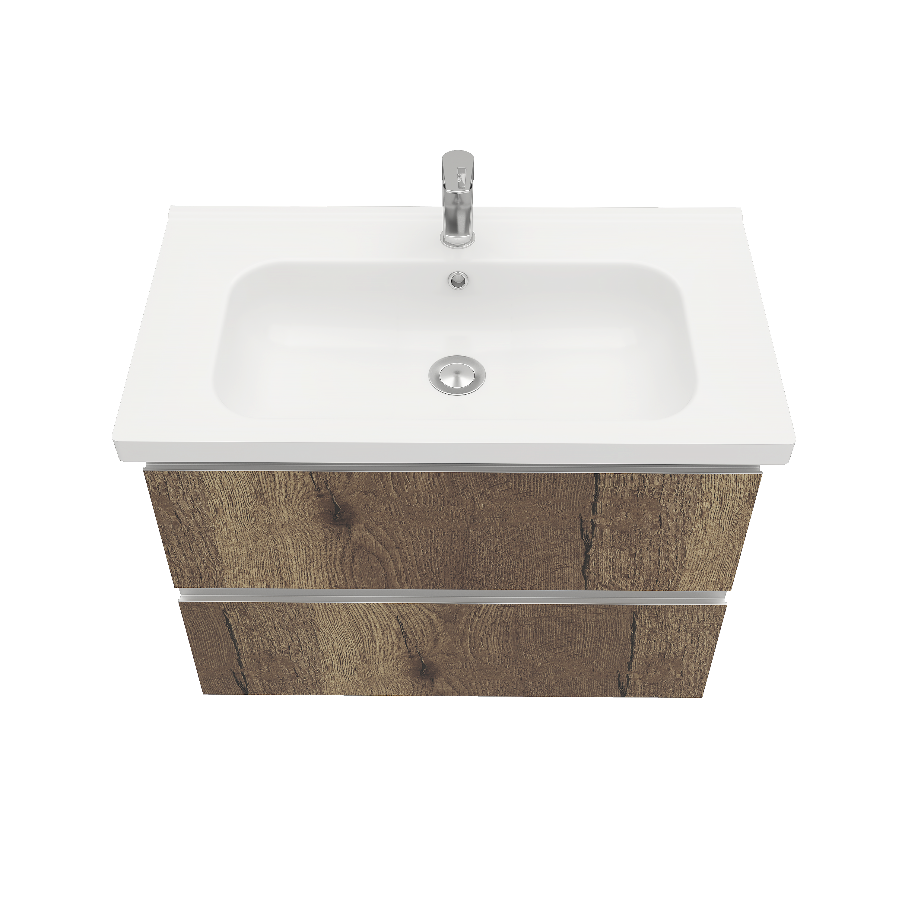 Тумба подвесная Laparet ELECTRA 80 под умывальник Creavit Ideal 80 дуб Рока LE-WCAB-80-222