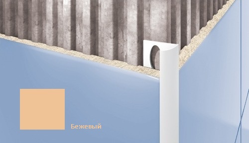 Профиль для плитки внешний Cezar 7 мм бежевый S103