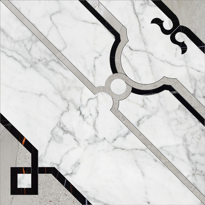 Керамогранит Kerranova Marble Trend Carrara K-1000/MR/d01-cut 60х60 см K-1000/MR/d01-cut/600x600x10