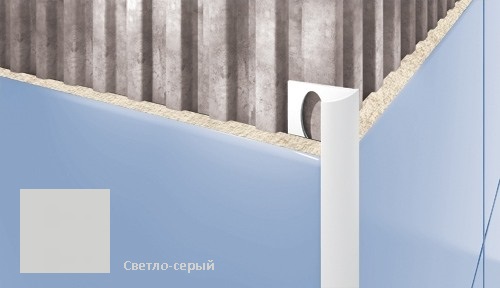 Профиль для плитки ПВХ внешний Cezar 9 мм светло-серый D105