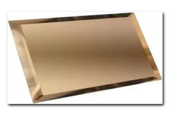 Плитка зеркальная прямоугольная ДСТ Бронза с фацетом 10 мм 480х120 мм 10 шт ПЗБ1-02