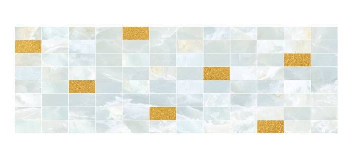 Декор мозаичный Laparet Eden светло-голубой золото 20х60 см MM60156