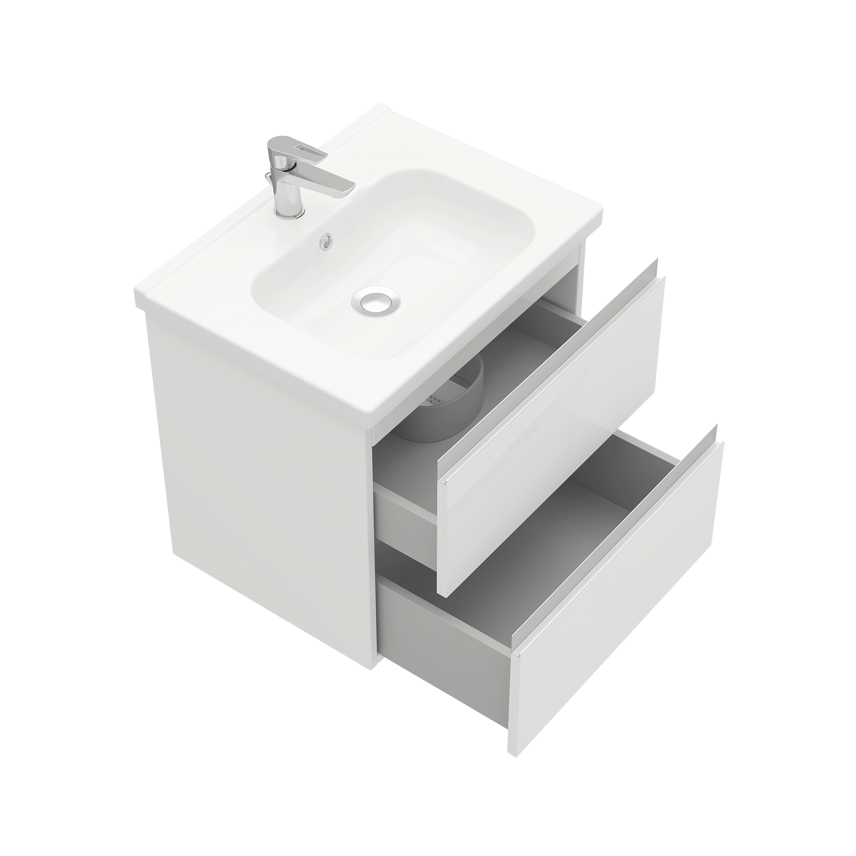 Тумба под раковину подвесная Laparet ELECTRA 70 для раковины Creavit Ideal 70 белый глянец LE-WCAB-70-01