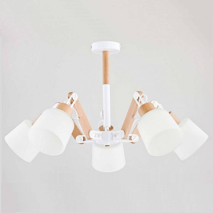 Люстра на штанге Alfa Bridge White 5 ламп 24305