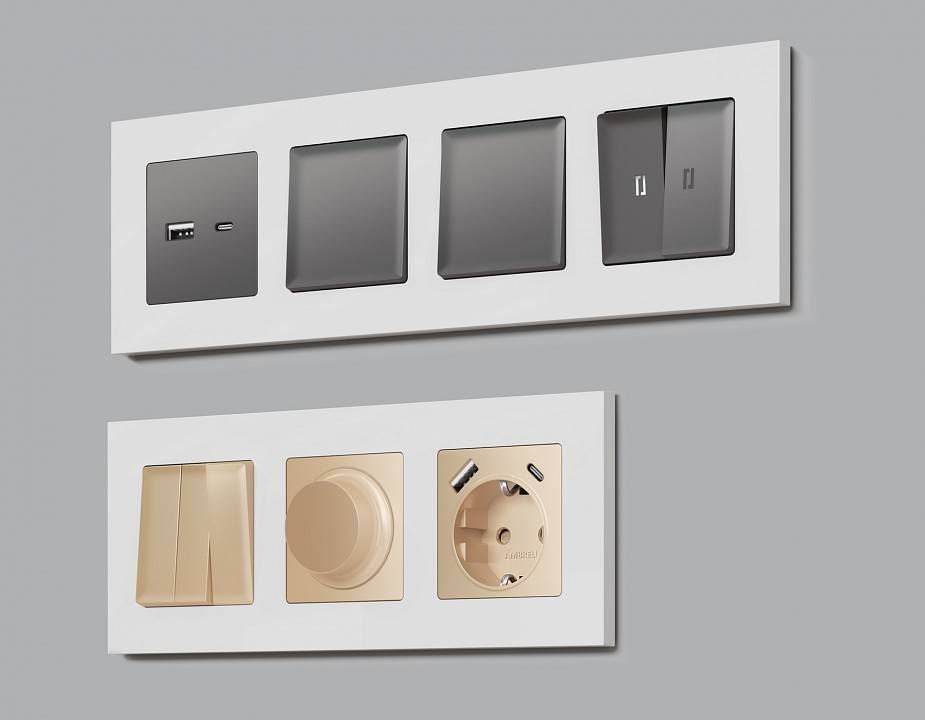 Рамка на 1 пост Ambrella Volt Qubi AF250101