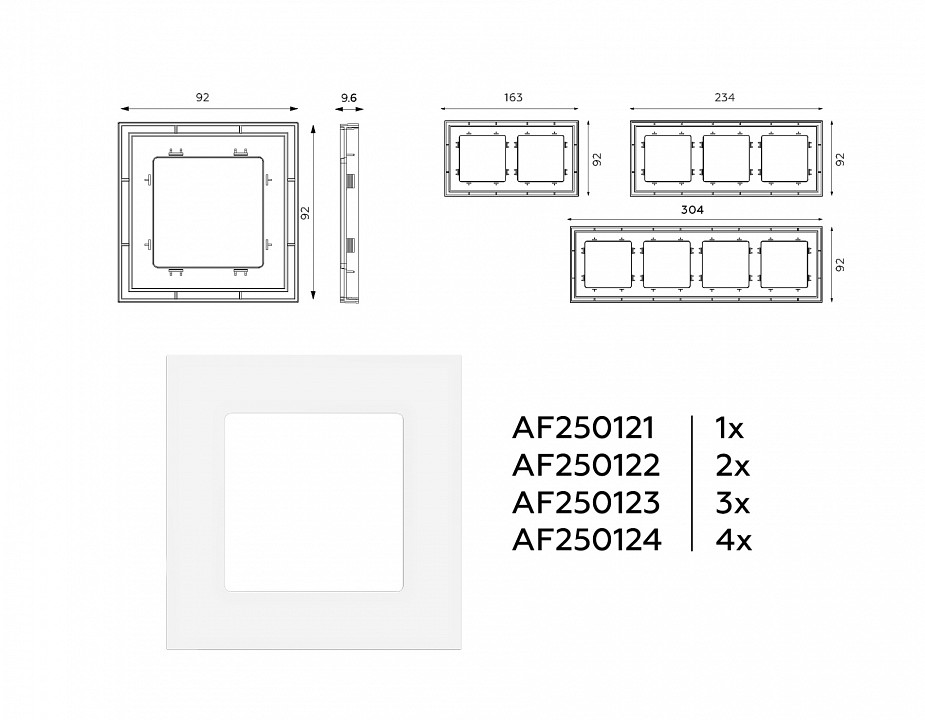 Рамка на 2 поста Ambrella Volt Qubi AF250122