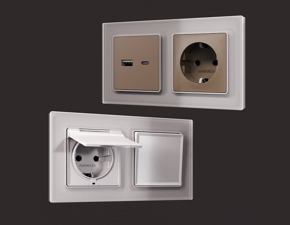 Рамка на 1 пост Ambrella Volt Platos Стекло органическое AF330501