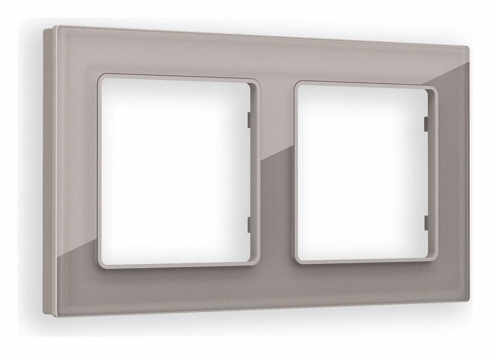 Рамка на 2 поста Ambrella Volt Platos Стекло органическое AF330502