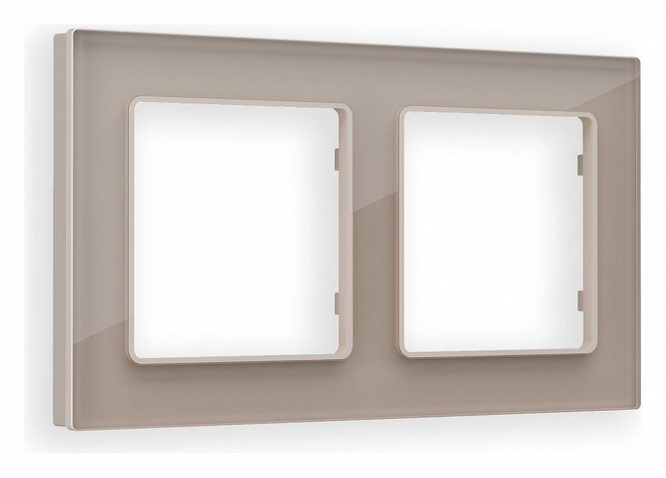 Рамка на 2 поста Ambrella Volt Platos Стекло натуральное AF380602