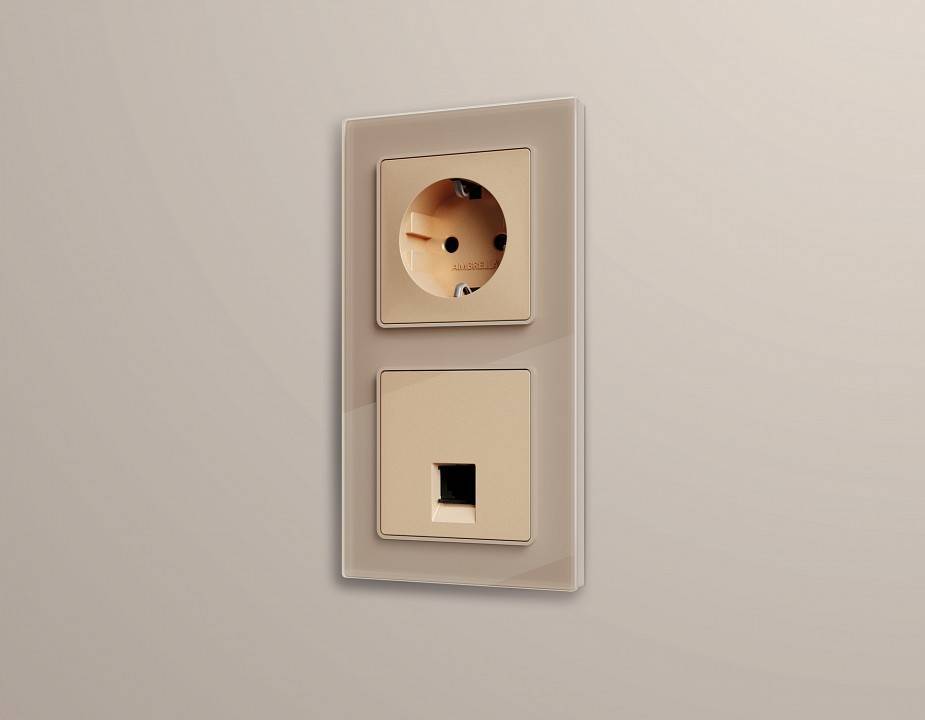 Рамка на 2 поста Ambrella Volt Platos Стекло натуральное AF380602