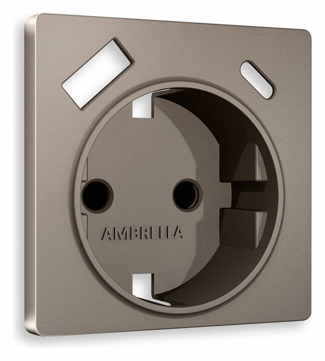 Накладка для розетки с заземлением и со шторками и 2хUSB type A и C Ambrella Volt Quant AP6400
