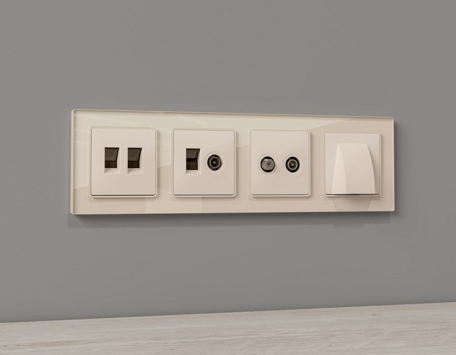 Розетка двойная Ethernet RJ-45 без рамки Ambrella Volt MA MA332110