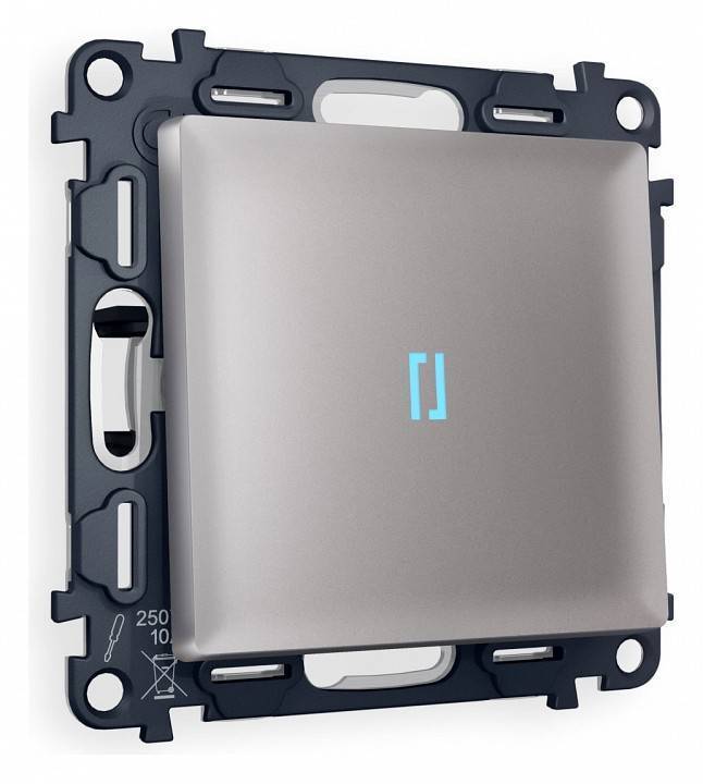 Выключатель проходной одноклавишный с подсветкой Ambrella Volt Quant MA502040