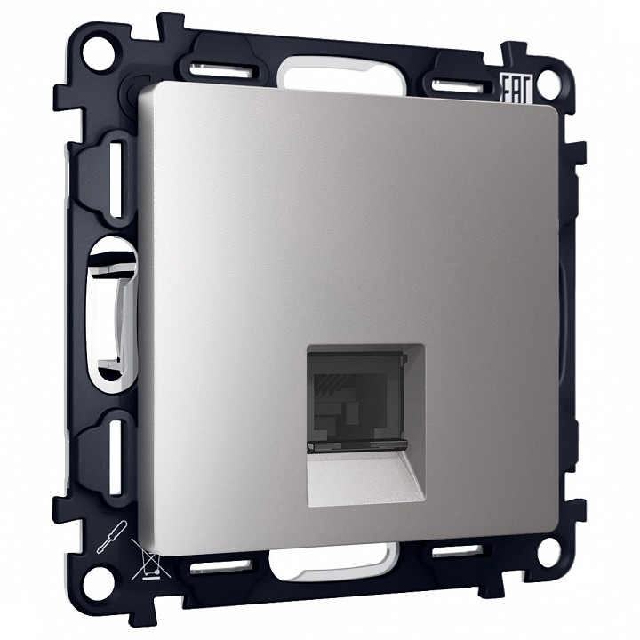 Розетка Ethernet RJ-45 и со шторками, без рамки Ambrella Volt ALFA MA512005