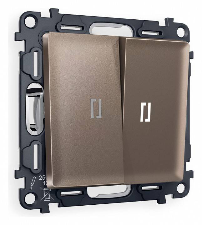 Выключатель проходной двухклавишный с подсветкой Ambrella Volt Quant MA634035