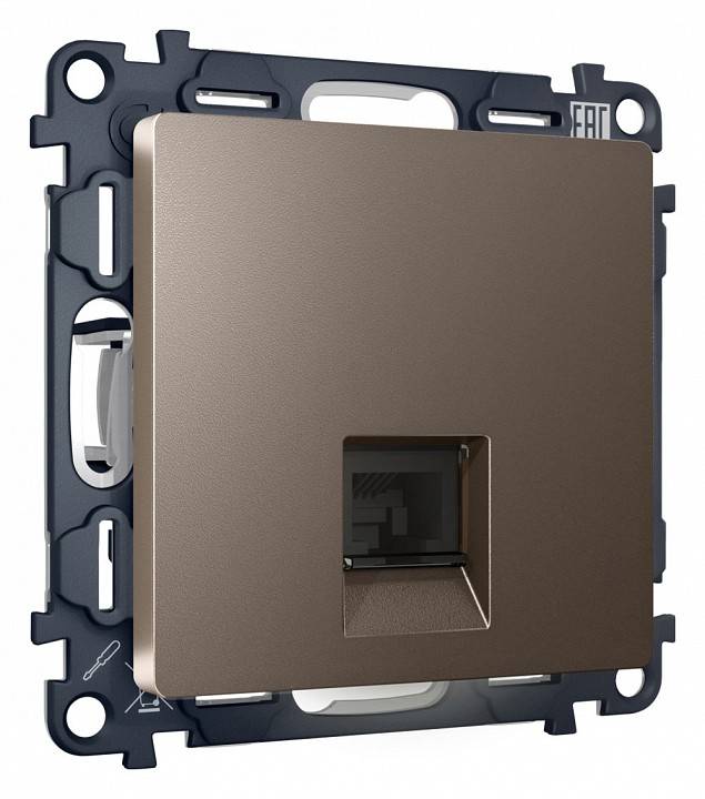 Розетка телефонная RJ-11 со штрокой, без рамки Ambrella Volt Quant MA642030