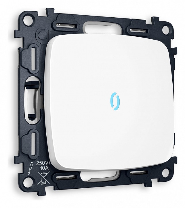 Выключатель проходной одноклавишный с подсветкой без рамки Ambrella Volt Quant MO122040