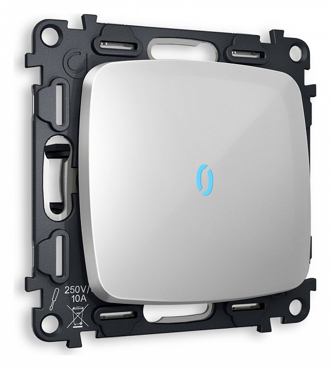 Выключатель проходной одноклавишный с подсветкой без рамки Ambrella Volt Quant MO402040