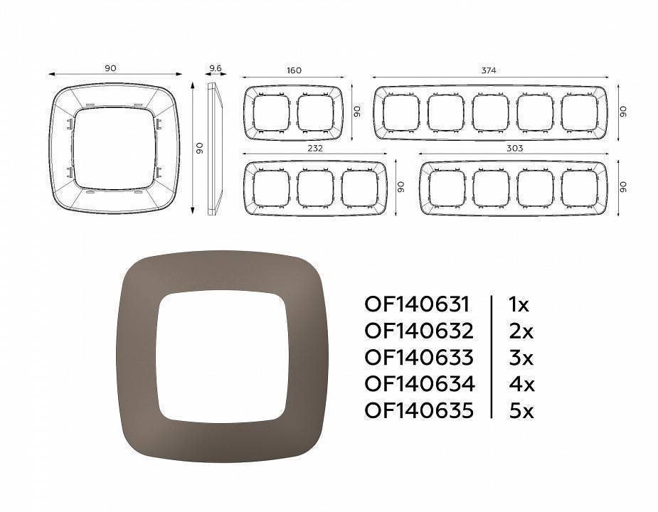 Рамка на 3 поста Ambrella Volt Ecta OF140633