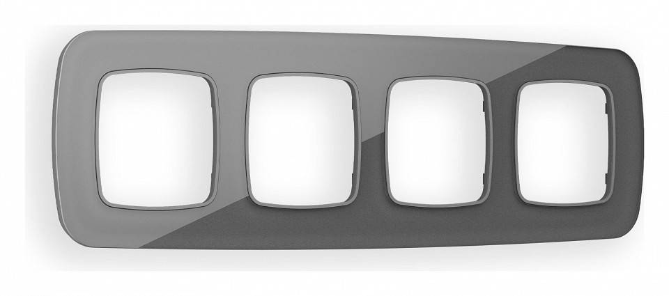 Рамка на 4 поста Ambrella Volt Radian Стекло органическое OF320654