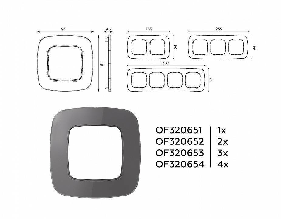 Рамка на 4 поста Ambrella Volt Radian Стекло органическое OF320654