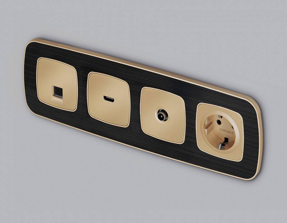 Накладка для розетки с заземлением Ambrella Volt Quant OP6060