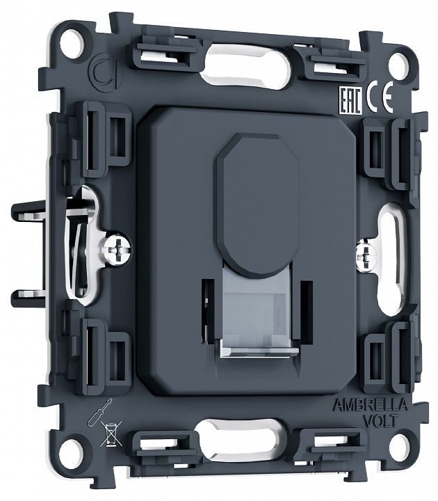 Механизм розетки телефонной RJ-11 со шторкам Ambrella Volt VM PR188