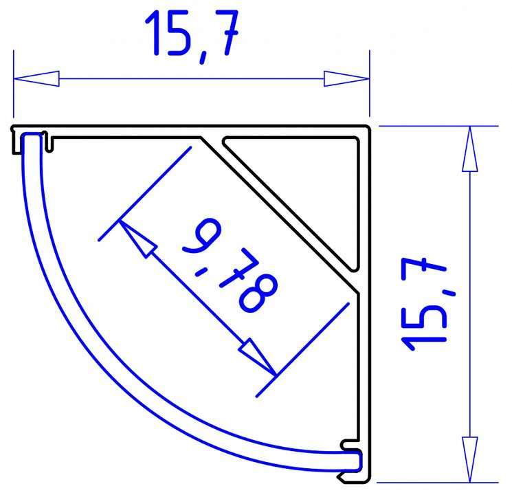 Профиль накладной угловой внутренний Ambrella Light GP GP2100WH