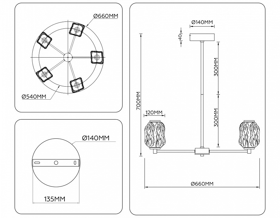 Люстра на штанге Ambrella Light LH LH30104