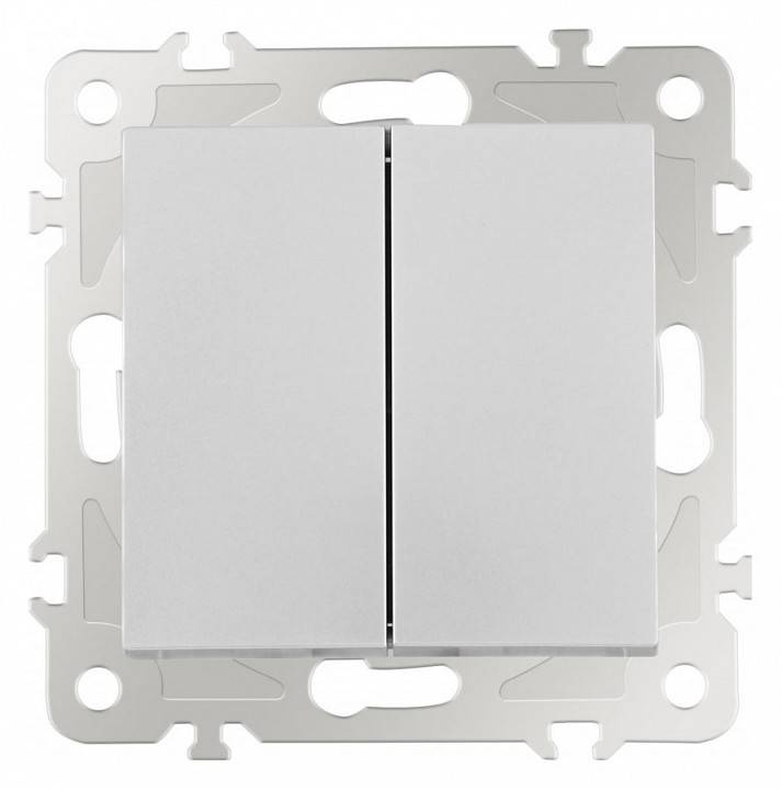 Выключатель проходной двухклавишный без рамки Arte Milano 206 206.32-2.silver