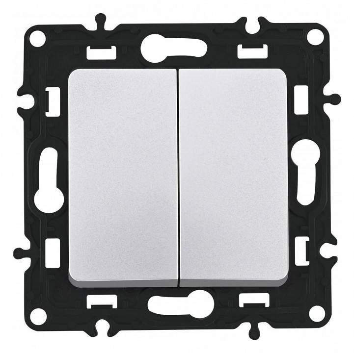 Выключатель проходной двухклавишный без рамки Arte Milano 217 217.32-2.silver