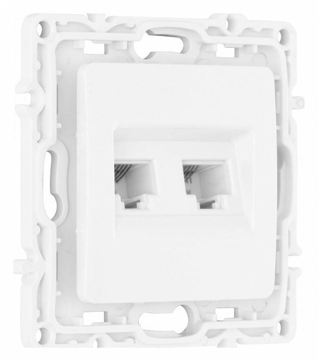 Розетка двойная RJ-11 и Ethernet RJ-45, без рамки Arte Milano am-217 217.44-1.white
