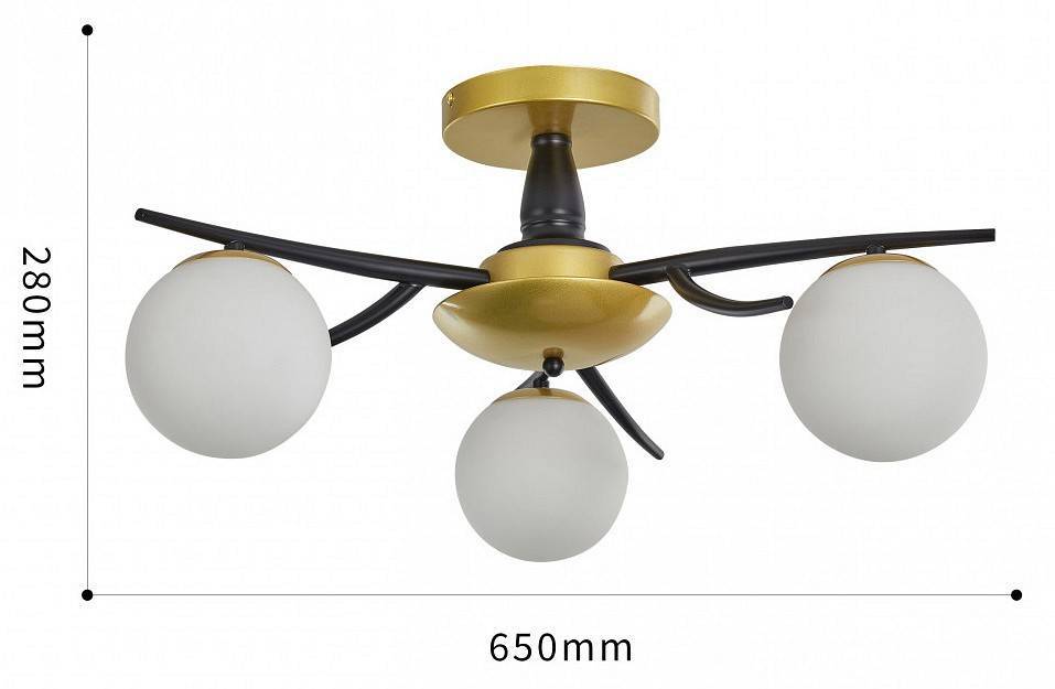 Потолочная люстра Arte Milano Neapolis 273408/3 BK/GD