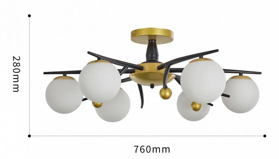 Потолочная люстра Arte Milano Neapolis 273408/6 BK/GD