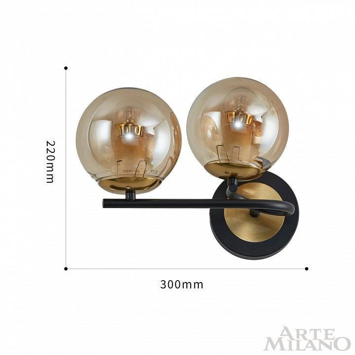 Бра Arte Milano Neapolis-73708 273708/2B BK/GD