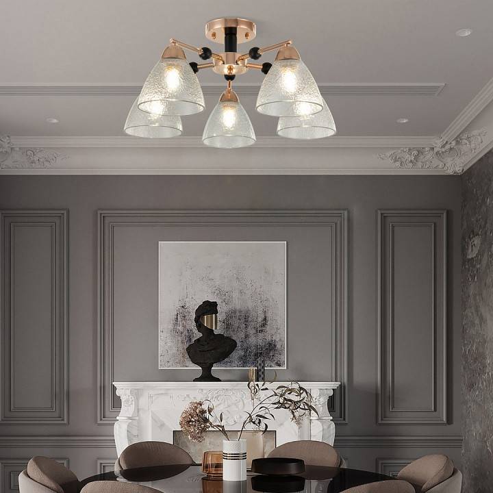 Люстра на штанге Arte Milano Napoli 5 ламп 324119/5 FG+BK