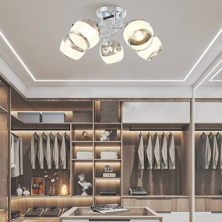 Потолочная люстра Arte Milano AMALFI 325885 5 ламп 325985/5 CR+BK